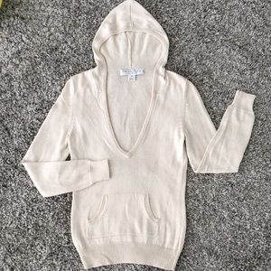 Trina Turk beige hooded pullover sweater. Sz Small